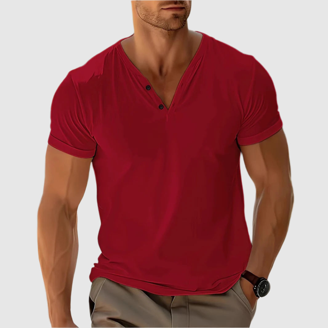 Alessandro Veneti Breeze Henley Shirt Ash & Harbor