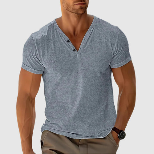 Alessandro Veneti Breeze Henley Shirt Ash & Harbor