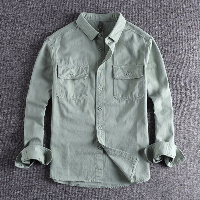 Alessandro Veneti Button-Front Cotton Shirt Ash & Harbor