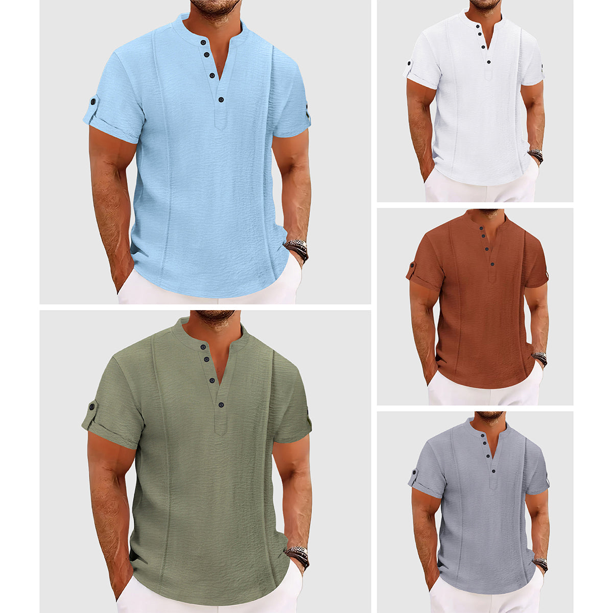 Alessandro Veneti Coastal Breeze Shirt Ash & Harbor