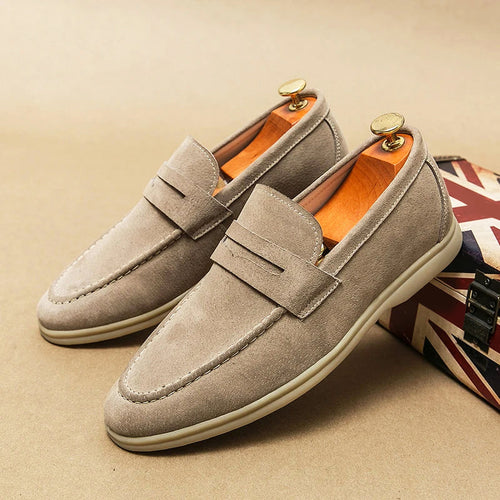 Alessandro Veneti Elegant Suede Loafers Ash & Harbor