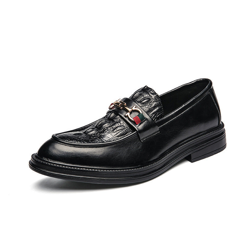 Alessandro Veneti Embossed Leather Loafers Ash & Harbor