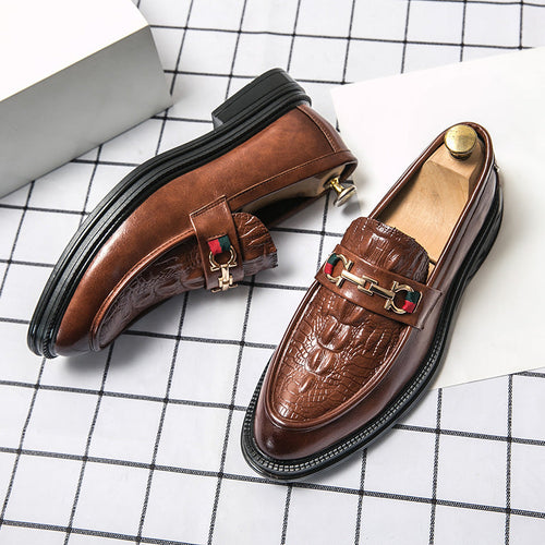 Alessandro Veneti Embossed Leather Loafers Ash & Harbor