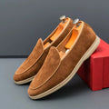 Alessandro Veneti Minimal Suede Slip-On Loafers Ash & Harbor