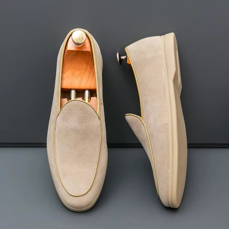 Alessandro Veneti Minimal Suede Slip-On Loafers Ash & Harbor