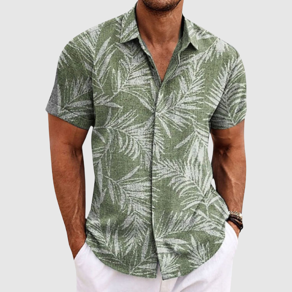 Alessandro Veneti Palm Whisper Shirt Ash & Harbor