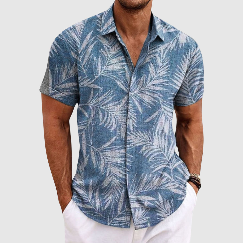 Alessandro Veneti Palm Whisper Shirt Ash & Harbor