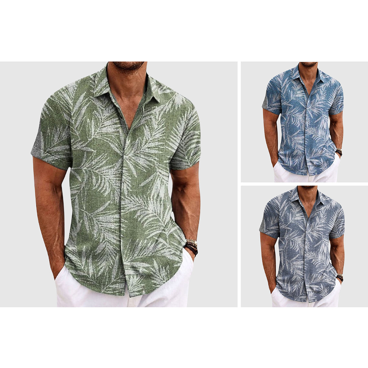 Alessandro Veneti Palm Whisper Shirt Ash & Harbor