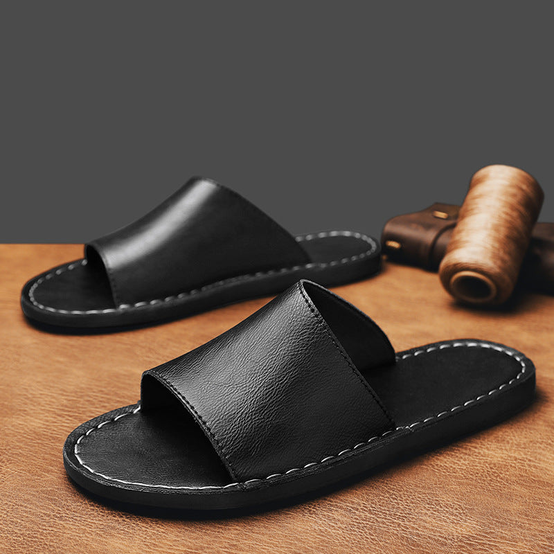 Alessandro Veneti Slide Sandals with Wide Strap Ash & Harbor