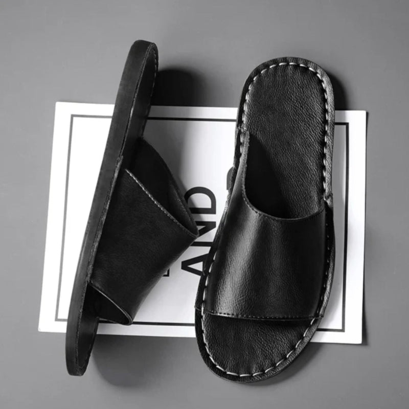 Alessandro Veneti Slide Sandals with Wide Strap Ash & Harbor