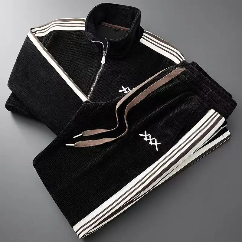 Alessandro Veneti Corduroy Sport Tracksuit Ash & Harbor
