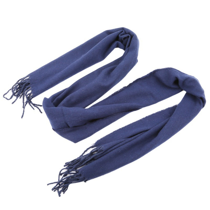 Classic Long Scarf with Fringe Detail