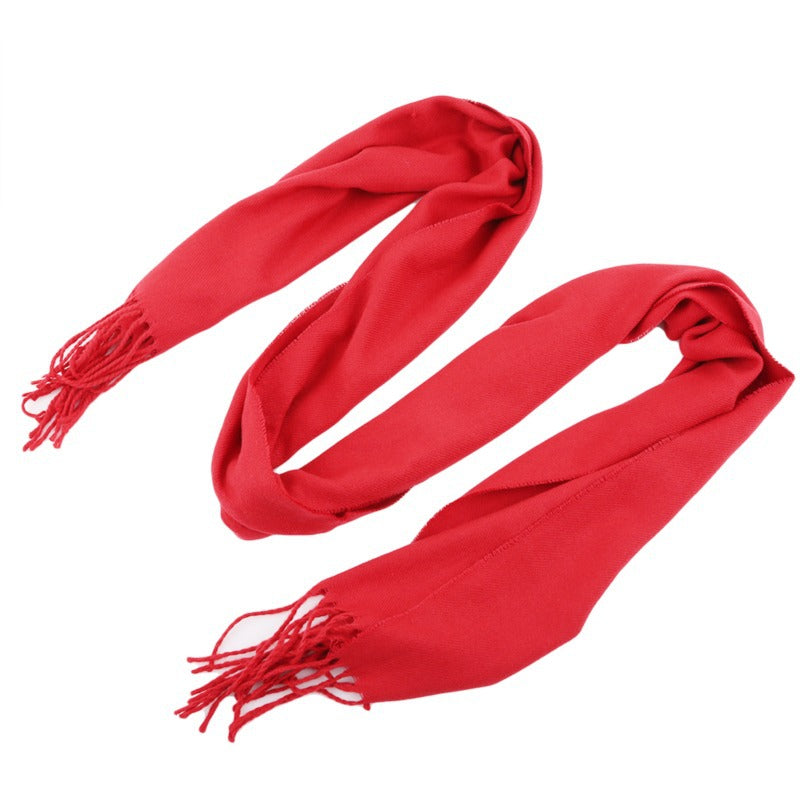 Classic Long Scarf with Fringe Detail