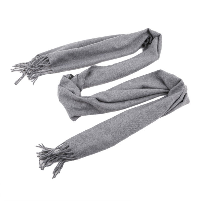 Classic Long Scarf with Fringe Detail