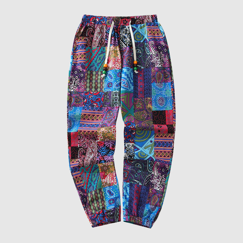 Felix Grant Patchwork Print Drawstring Pants Ash & Harbor