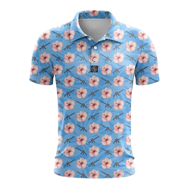 Felix Grant Printed Golf Polo Shirt Ash & Harbor