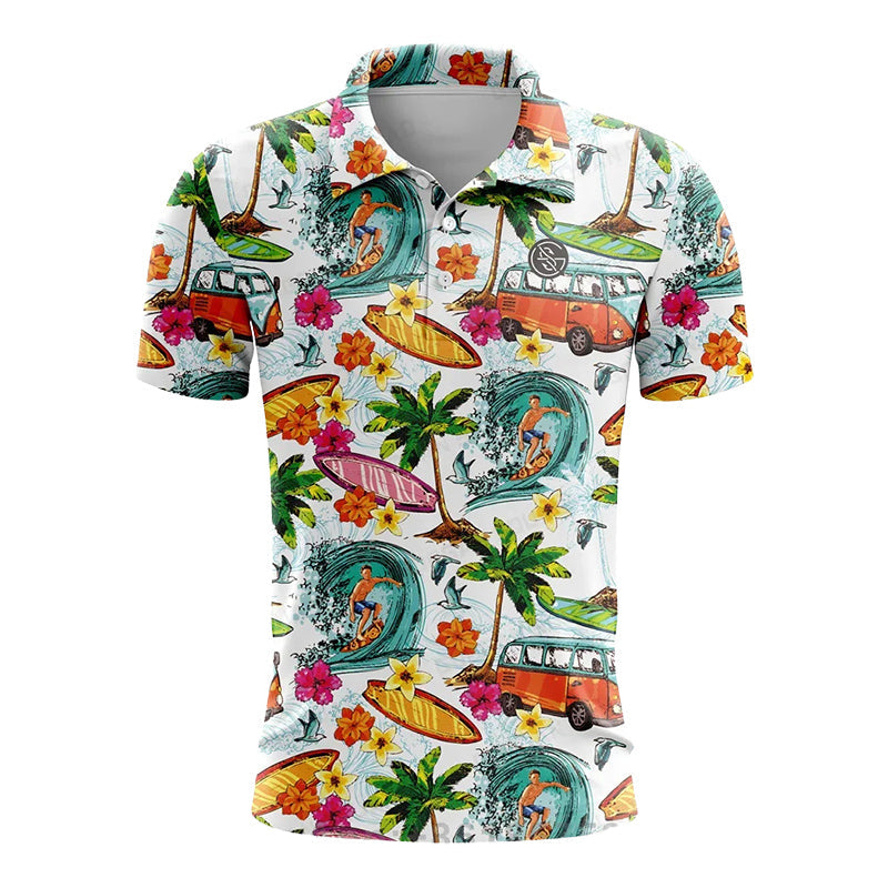 Felix Grant Printed Golf Polo Shirt Ash & Harbor