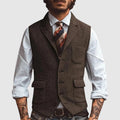 François Blanchet Herringbone Elegance Vest Ash & Harbor