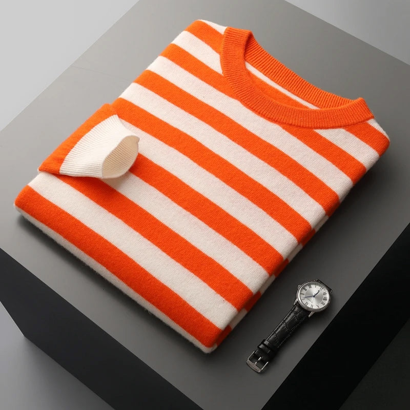 François Blanchet Striped Cashmere Sweater Ash & Harbor