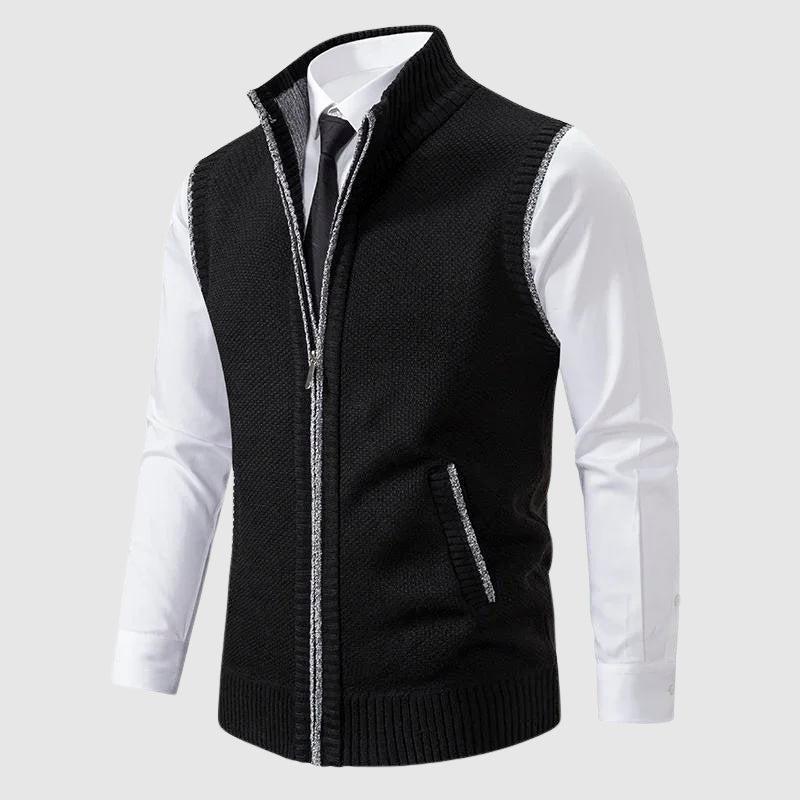 François Blanchet Zip-Up Sweater Vest Ash & Harbor
