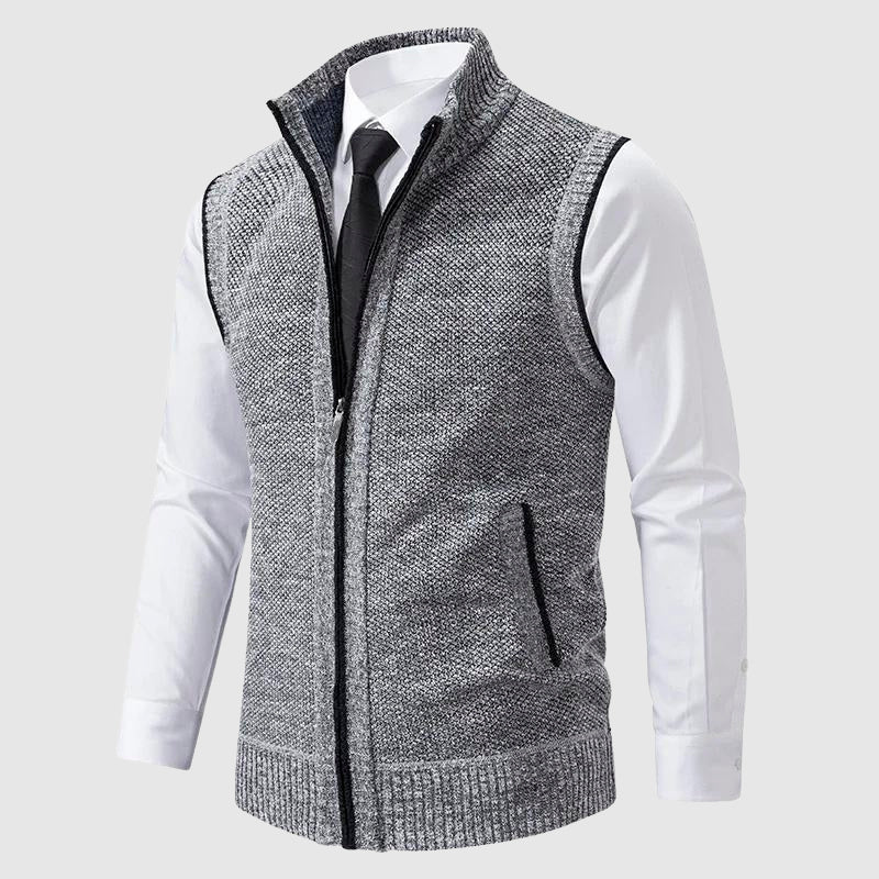 François Blanchet Zip-Up Sweater Vest Ash & Harbor