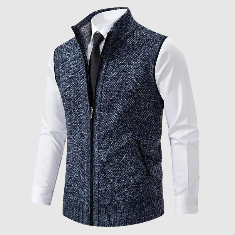 François Blanchet Zip-Up Sweater Vest Ash & Harbor