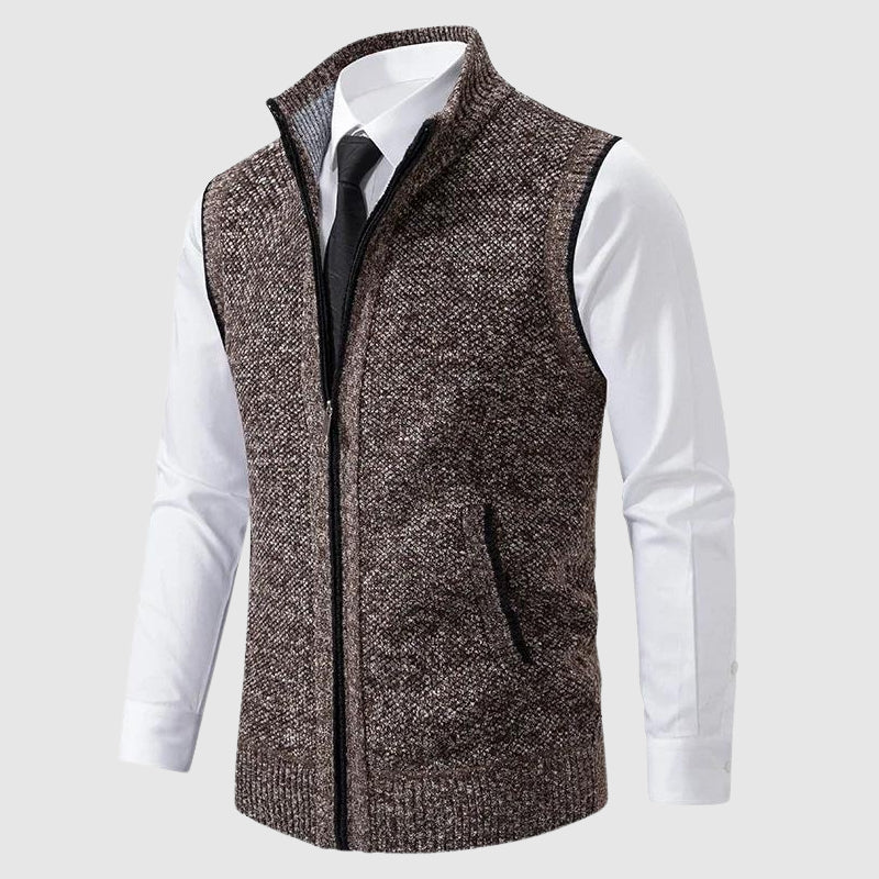 François Blanchet Zip-Up Sweater Vest Ash & Harbor