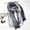 Heritage Stripe Linen Scarf Ash & Harbor