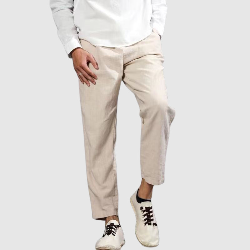 Lorenzo Vitali Harbor Linen Pants Ash & Harbor