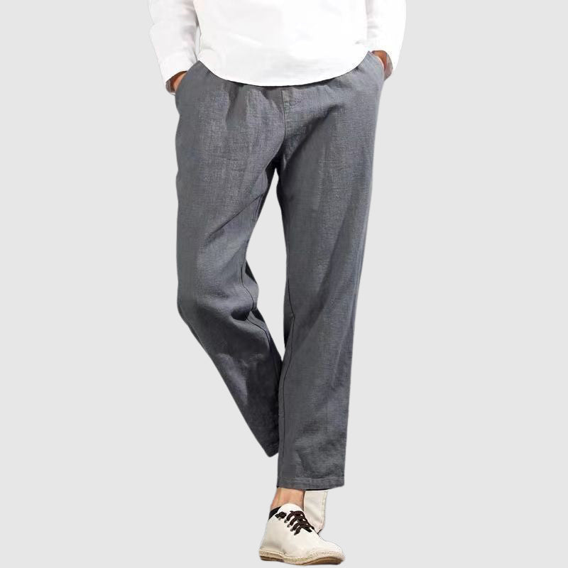 Lorenzo Vitali Harbor Linen Pants Ash & Harbor