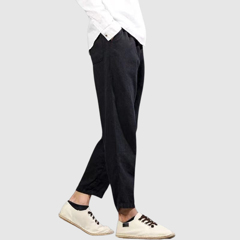 Lorenzo Vitali Harbor Linen Pants Ash & Harbor
