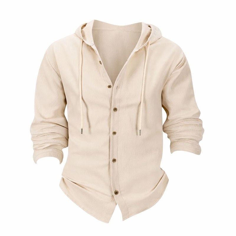 Lorenzo Vitali Hooded Long Sleeve Shirt Ash & Harbor