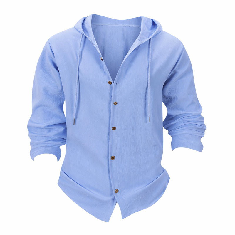 Lorenzo Vitali Hooded Long Sleeve Shirt Ash & Harbor