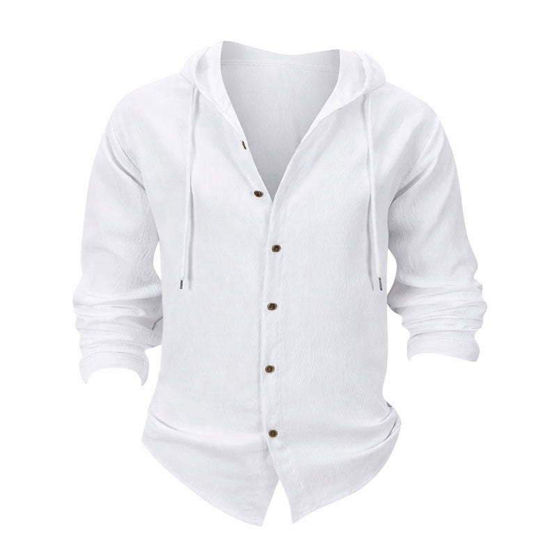 Lorenzo Vitali Hooded Long Sleeve Shirt Ash & Harbor