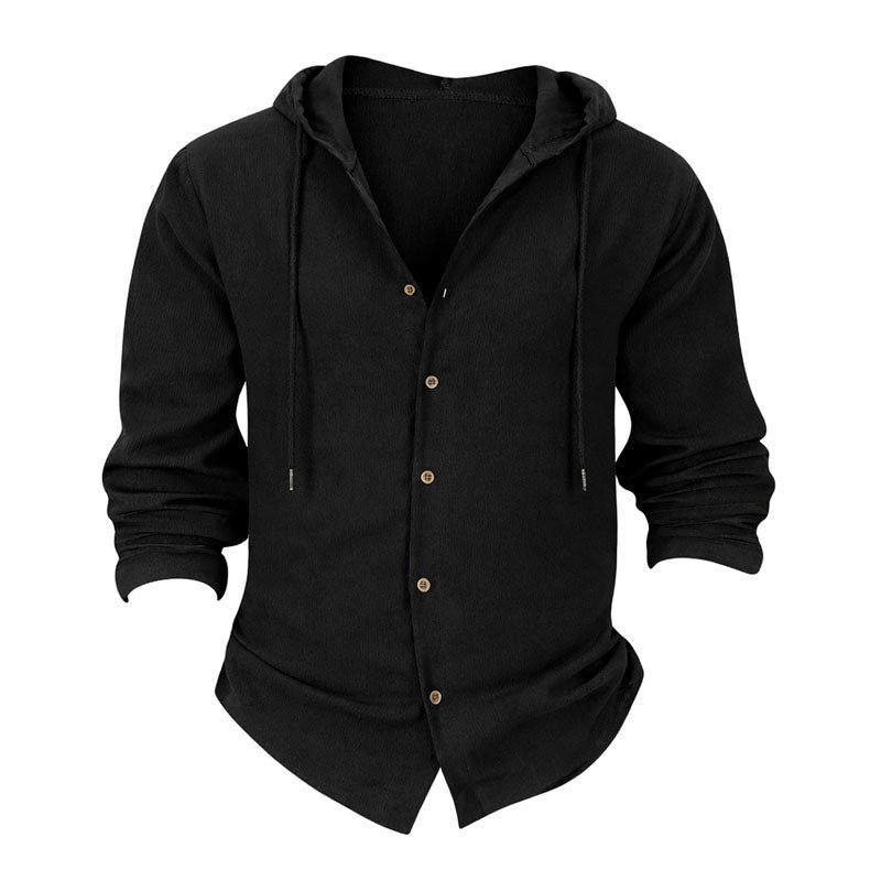 Lorenzo Vitali Hooded Long Sleeve Shirt Ash & Harbor