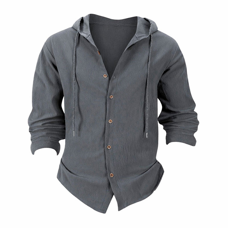 Lorenzo Vitali Hooded Long Sleeve Shirt Ash & Harbor