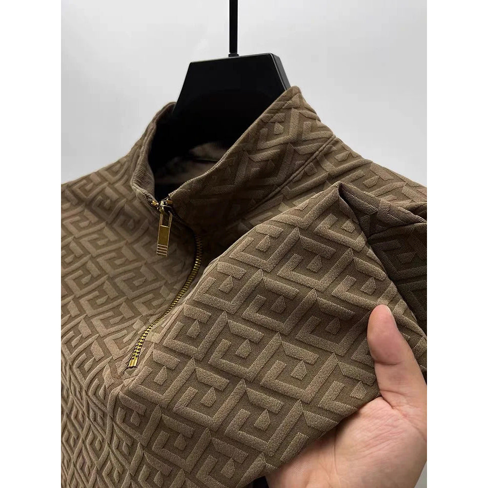 Lorenzo Vitali Jacquard Luxe Sweater Ash & Harbor