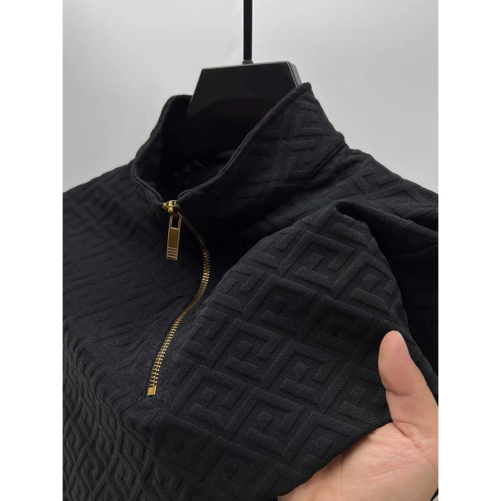 Lorenzo Vitali Jacquard Luxe Sweater Ash & Harbor