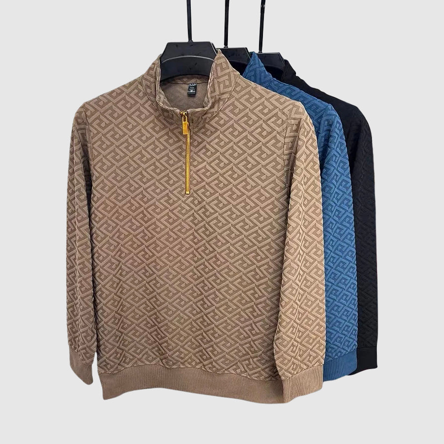 Lorenzo Vitali Jacquard Luxe Sweater Ash & Harbor
