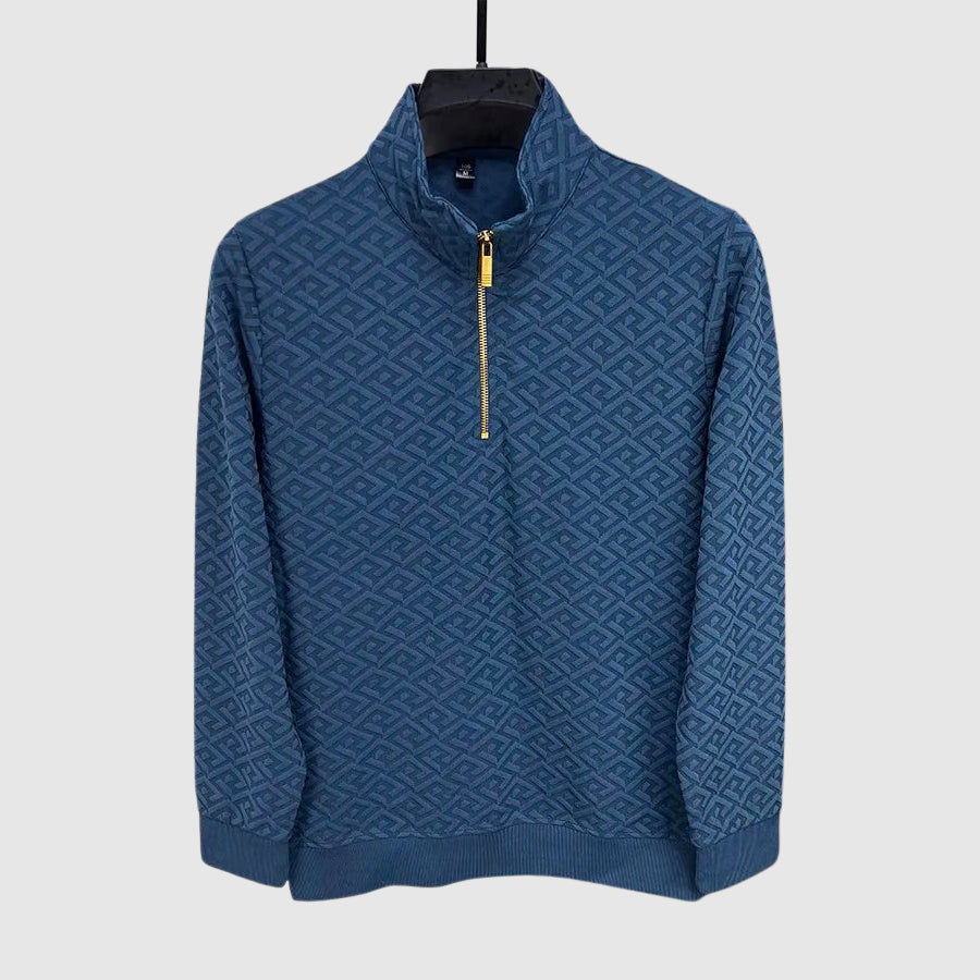 Lorenzo Vitali Jacquard Luxe Sweater Ash & Harbor