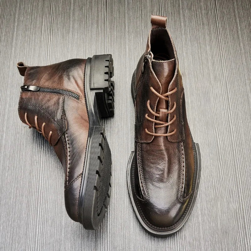 Lorenzo Vitali Retro Ankle Boots with Chunky Sole Ash & Harbor