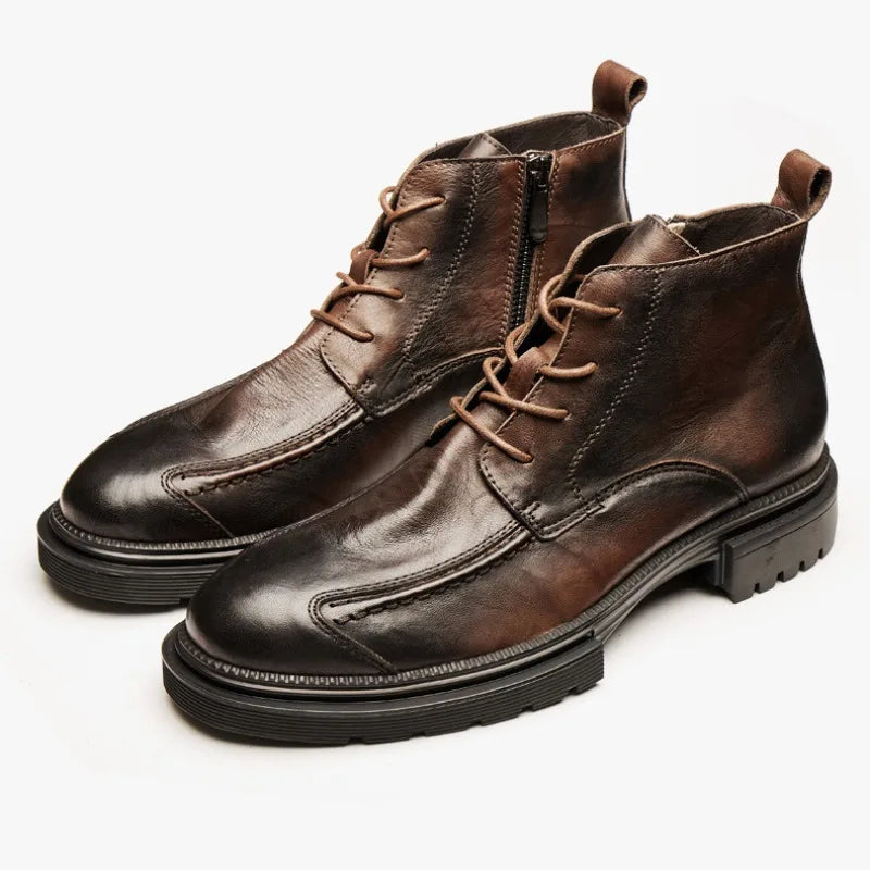 Lorenzo Vitali Retro Ankle Boots with Chunky Sole Ash & Harbor