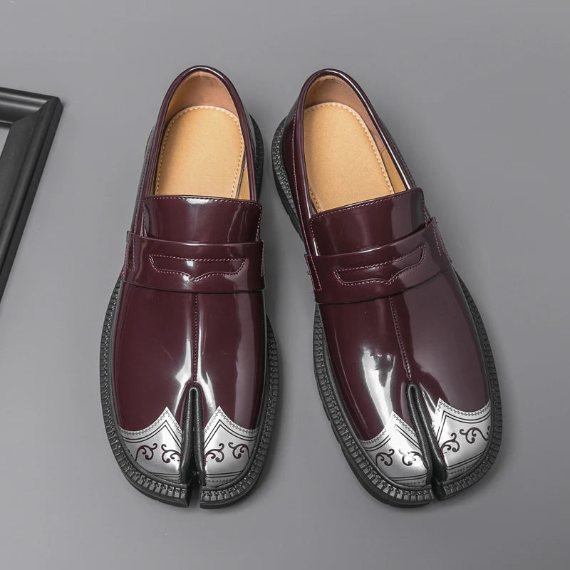 Lorenzo Vitali Split-Toe Loafers with Ornamental Detail Ash & Harbor