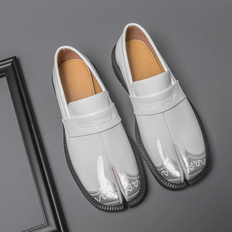Lorenzo Vitali Split-Toe Loafers with Ornamental Detail Ash & Harbor