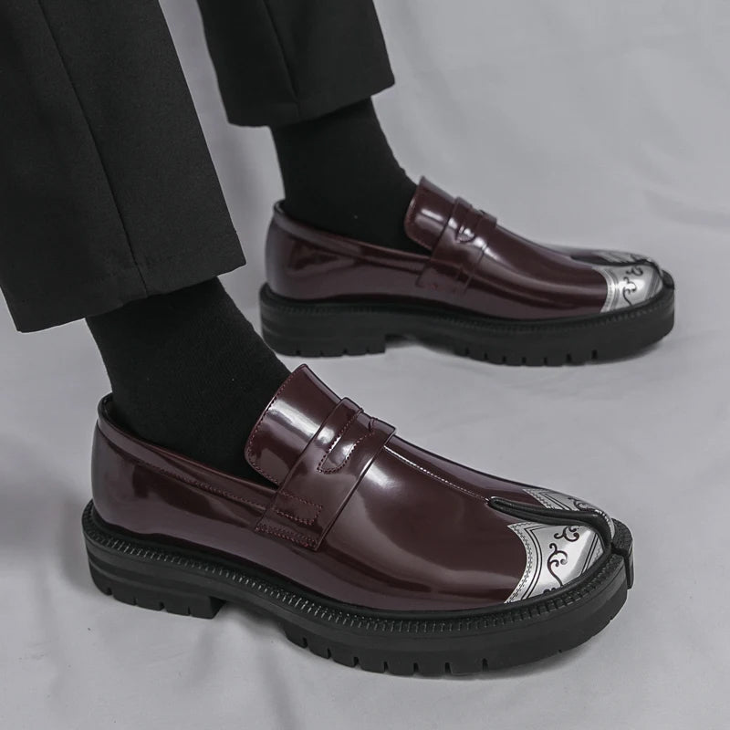 Lorenzo Vitali Split-Toe Loafers with Ornamental Detail Ash & Harbor