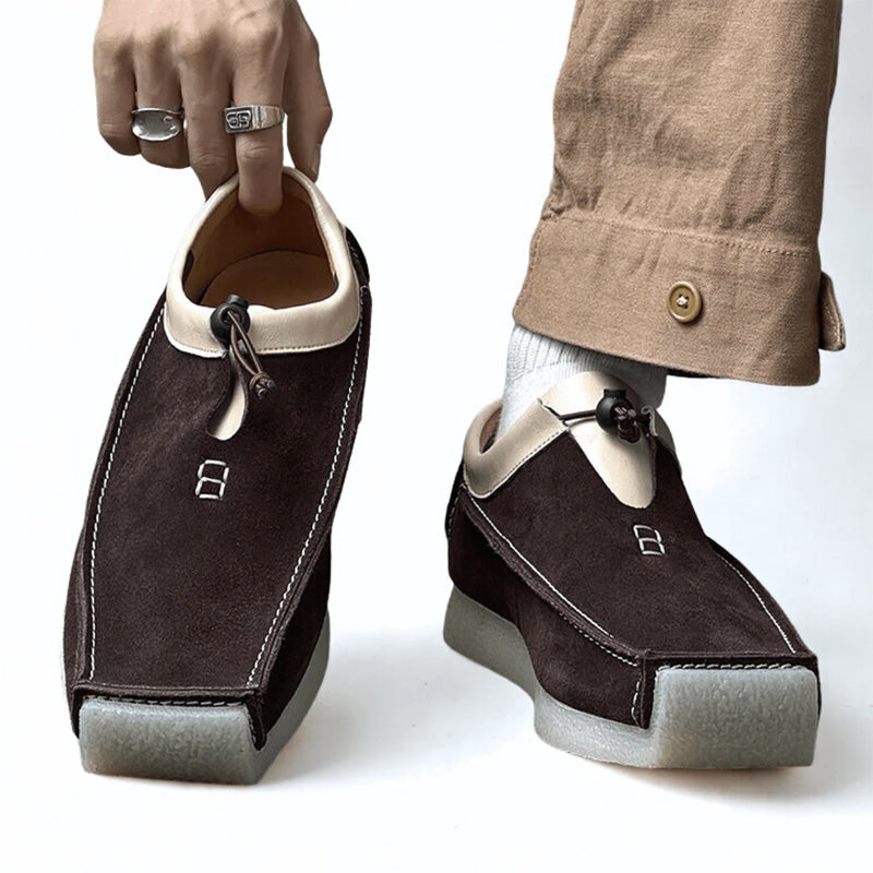 Lorenzo Vitali Suede Loafers with Drawstring Closure Ash & Harbor