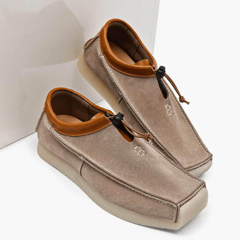Lorenzo Vitali Suede Loafers with Drawstring Closure Ash & Harbor