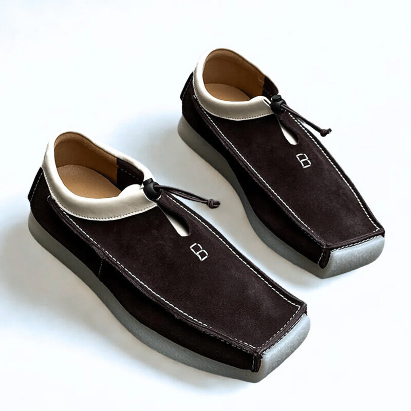 Lorenzo Vitali Suede Loafers with Drawstring Closure Ash & Harbor