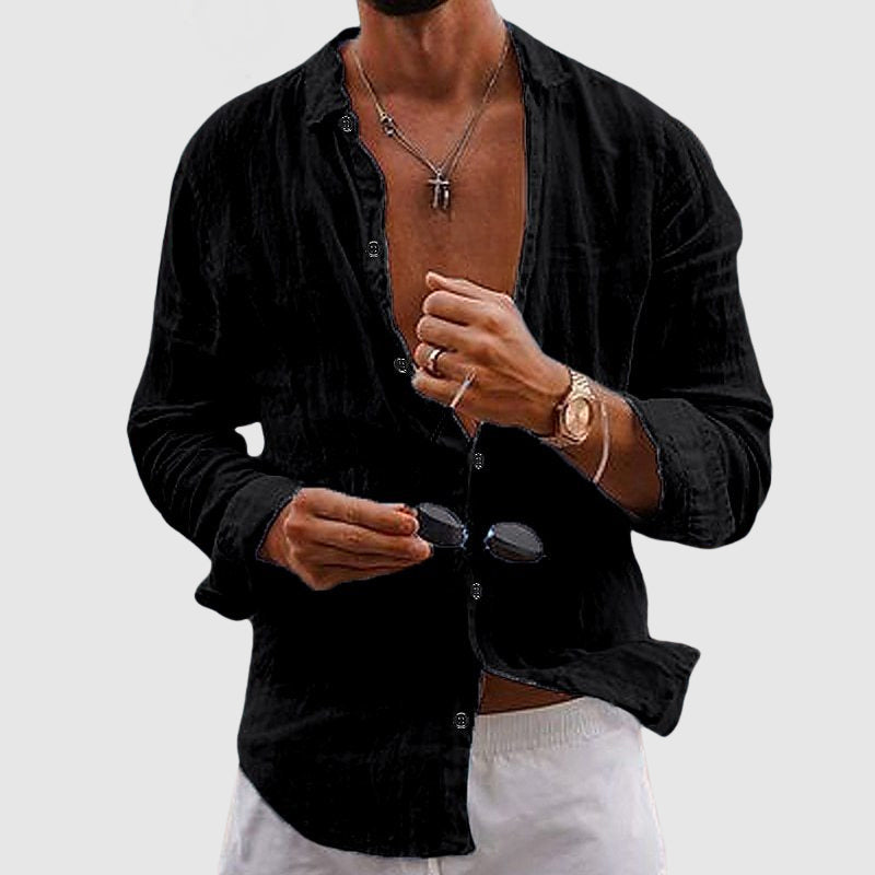 Lorenzo Vitali Belmar Linen Shirt Ash & Harbor