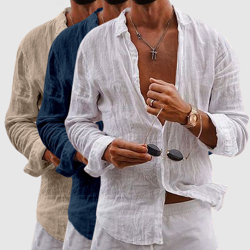 Lorenzo Vitali Belmar Linen Shirt Ash & Harbor